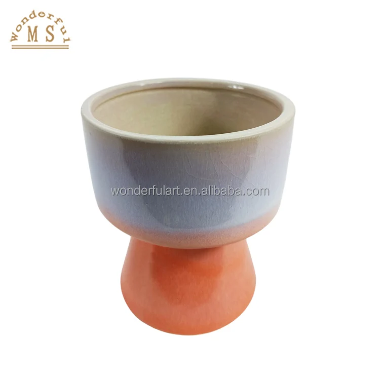 Colorful Porcelain Home Decoration  Flower Vase handicraft succulent Ceramic special-shaped active glazing flowerpot Decor