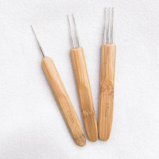 KAMA Hook Needles Dreadlocks Hair Making Machine with Wooden Handle and Steel Needles