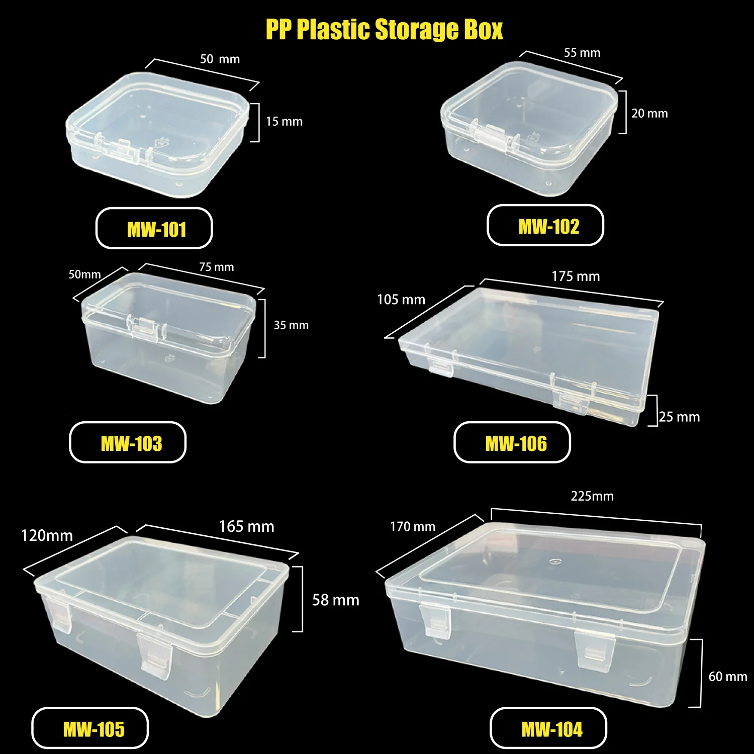 Multiple Types Clear Plastic Storage Boxes With Lid For Organizational ...