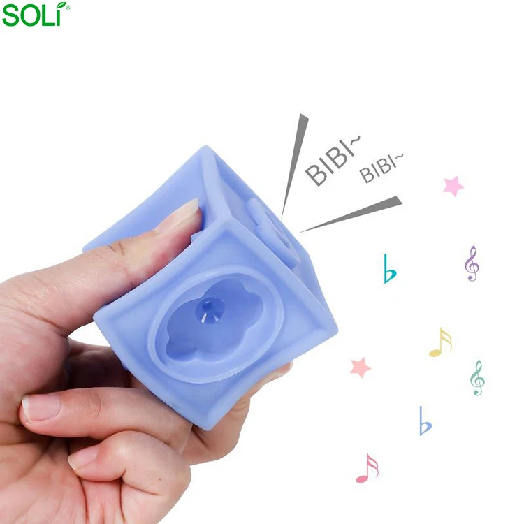 Детские Прорезыватель для ванной резиновые тиснением Мягкие 3d блок игрушечные лошадки дети большой Конструкторы игрушка