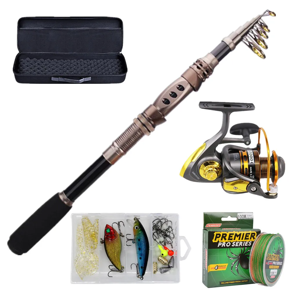 Plusinno Portablebfiahing Rod PLUSINNO Fishing Rod And Reel Combos
