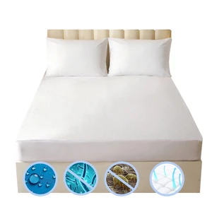 Full Size Waterproof Terry Cotton Mattress Protector King Size Bed Bug Proof Anti-Bacteria Elastic Closure All-Season