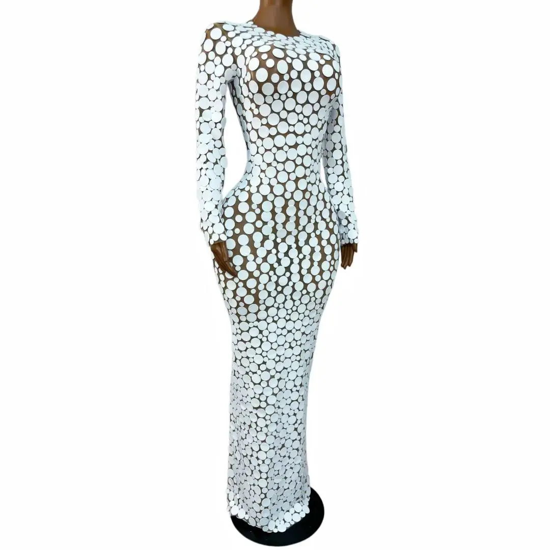 Elegant White 3D Polka Dot Bodycon Mesh Dress 3 Hfe94ae963f0e43b6a0edc7076e2c8a61N