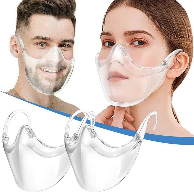 Transparent Anti Fog Dust Face Mask Respirator Reusable Washable Fully Clear Face Shield Plastic Face Mask