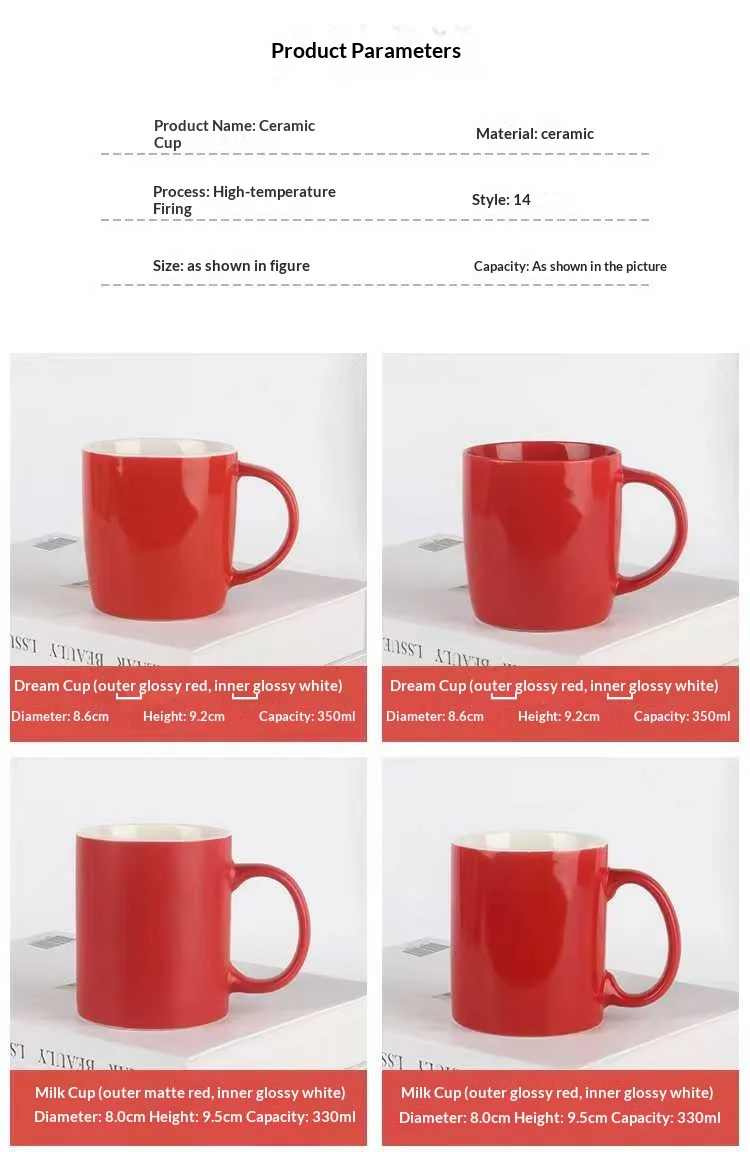 Enterprise Business Gift Red Ceramic Mug Creative Personality Customizable Logo preview 6