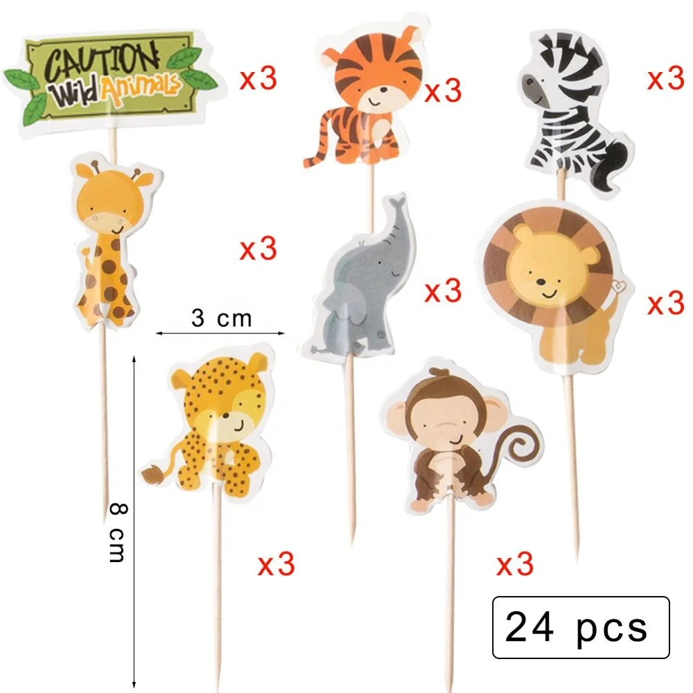 Jungle Cartoon Animals Cake Topper Cake Topper Picks Acrylic Small Size Animal Statues Globe Cake Topper Suppliers