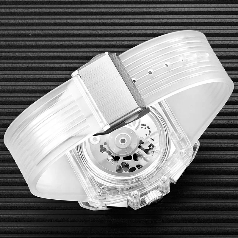 Top Brand Original ONOLA 6811 Oval Fashion Silicone Glass Sports Transparent Luminous Chronograph Quartz Watch for Men