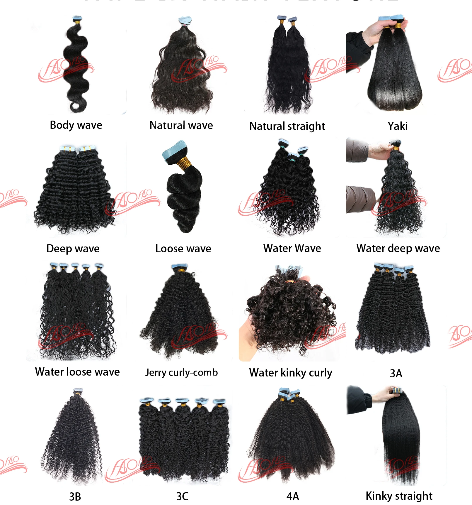 12a Grade European Tape Ins Raw Unprocessed Super Double Drawn Virgin