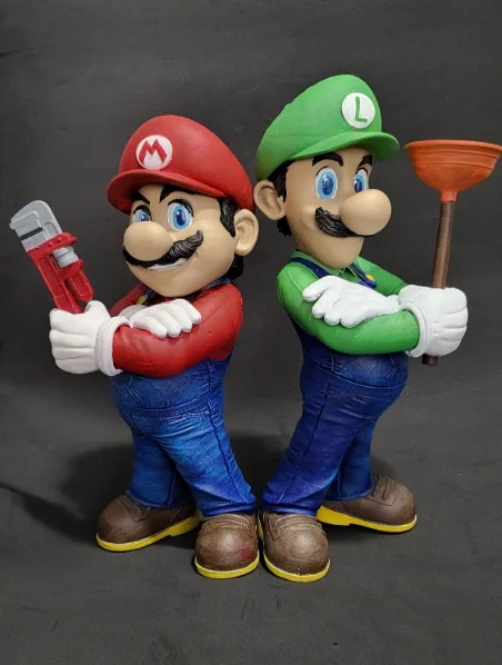 Custom Mario Bros Resin Statue - Unique Mario Figurine for Mall