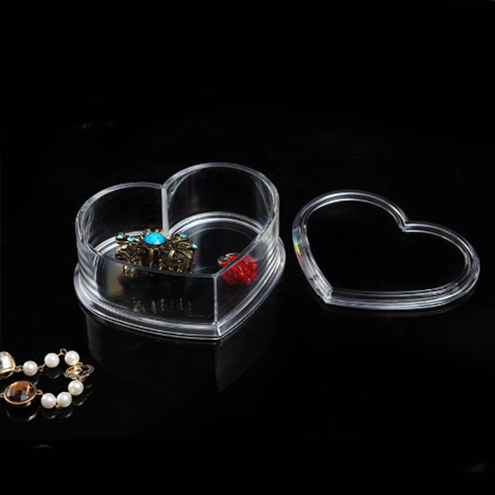 Cross Border Transparent Love Shaped Desktop Miscellaneous Jewelry Display Storage Makeup Organizers