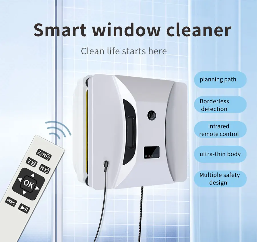 Window Cleaning Robot with 110-240V Voltage 1 Year Warranty and 250*250*80MM Dimension for Skyscraper Application