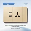 Three hole + Dual USB ports