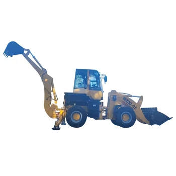 Factory Export 4*4 Wheel Big Power Diesel Engine Front End Loader and Backhoe Loader with Bucket Attachment