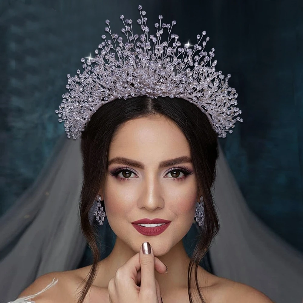 Luxury Miss World Tiara Wedding Hair Crown Hair Accessories Colorful