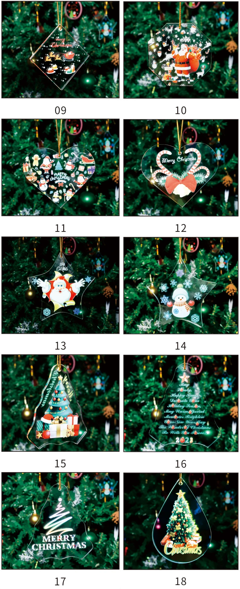 product hot sale crystal glass hanging ornaments christmas  tree decoration  gifts for girlfriend kids-36