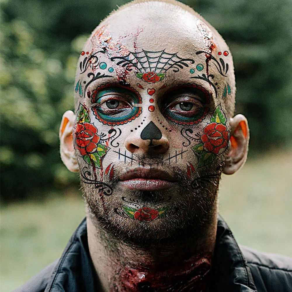 Tinsley Transfers Skull Face Tattoo FX Temporary Costume Accessory | eBay