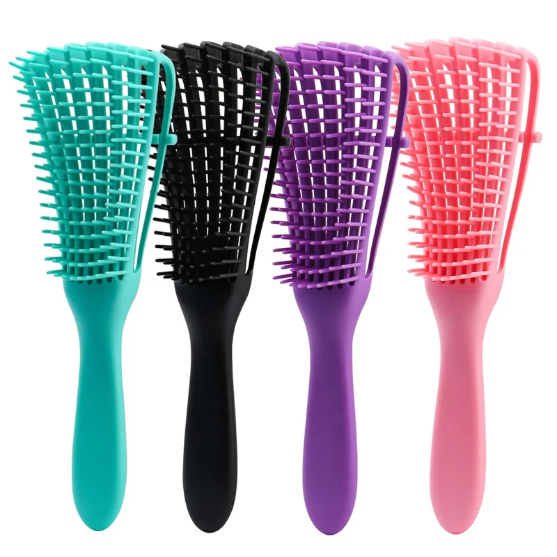 Hairdressing Vent Feature Plastic Handle Magic Eight Rows Octopus Spare Ribs Comb Detangling Hair Br