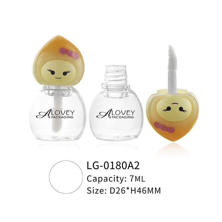 7ml Kid Cosmetic Lovely Cute Clear Dolls Wholesale Empty Lipgloss Tubes