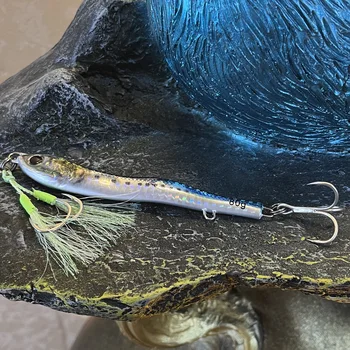 S-Type Metal Jig Bionic Lure Snake-Shaped Iron Plate Three Hooks Laser Carved Glow-in-the-Dark Artificial Bait for Spanish – Metal Jig – view 2