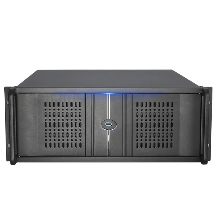 4U Rack Mount Server Case With Purple Light Industrial DVR NVR Server Chassis Support 12 HDD