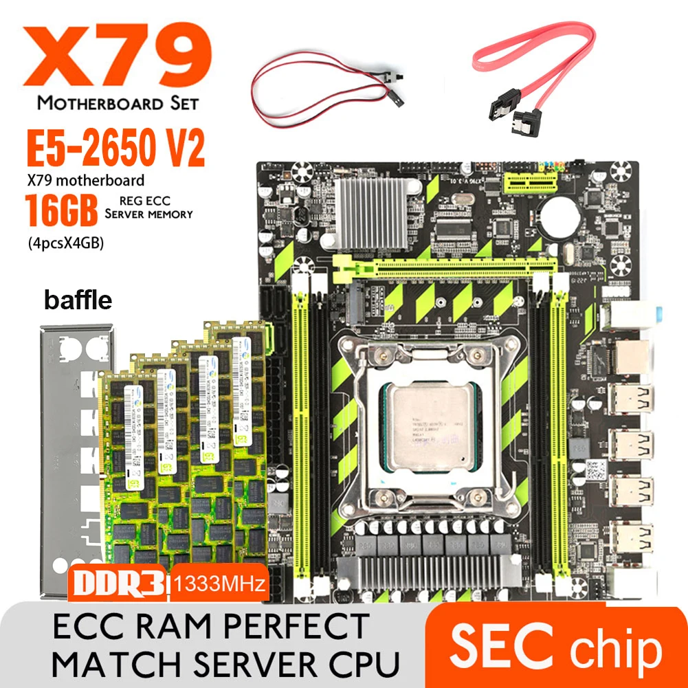 M.2 X79g X79 Motherboard Set With Lga2011 Combos Xeon E5 2650 V2 Cpu ...