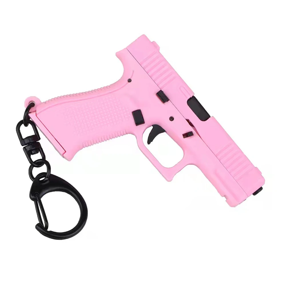 Mini Pistol Shape Toy Keychain Lightweight G 45 Model Plastic Key Ring Portable Gun Shape Toy Decorations Keychain