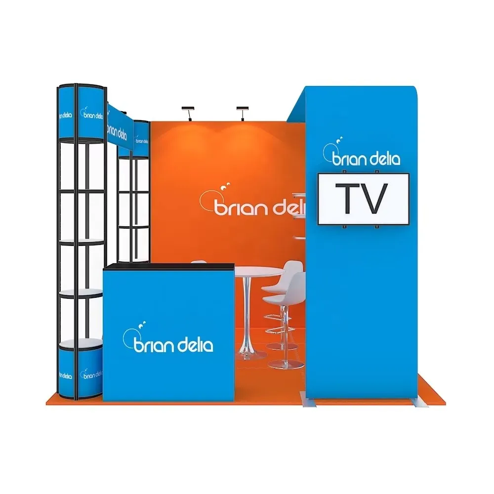 Colapsable Booth Backdrop Shell 10x10ft Aluminum Modular Portable Spotlight Collapsible Tower Display ...