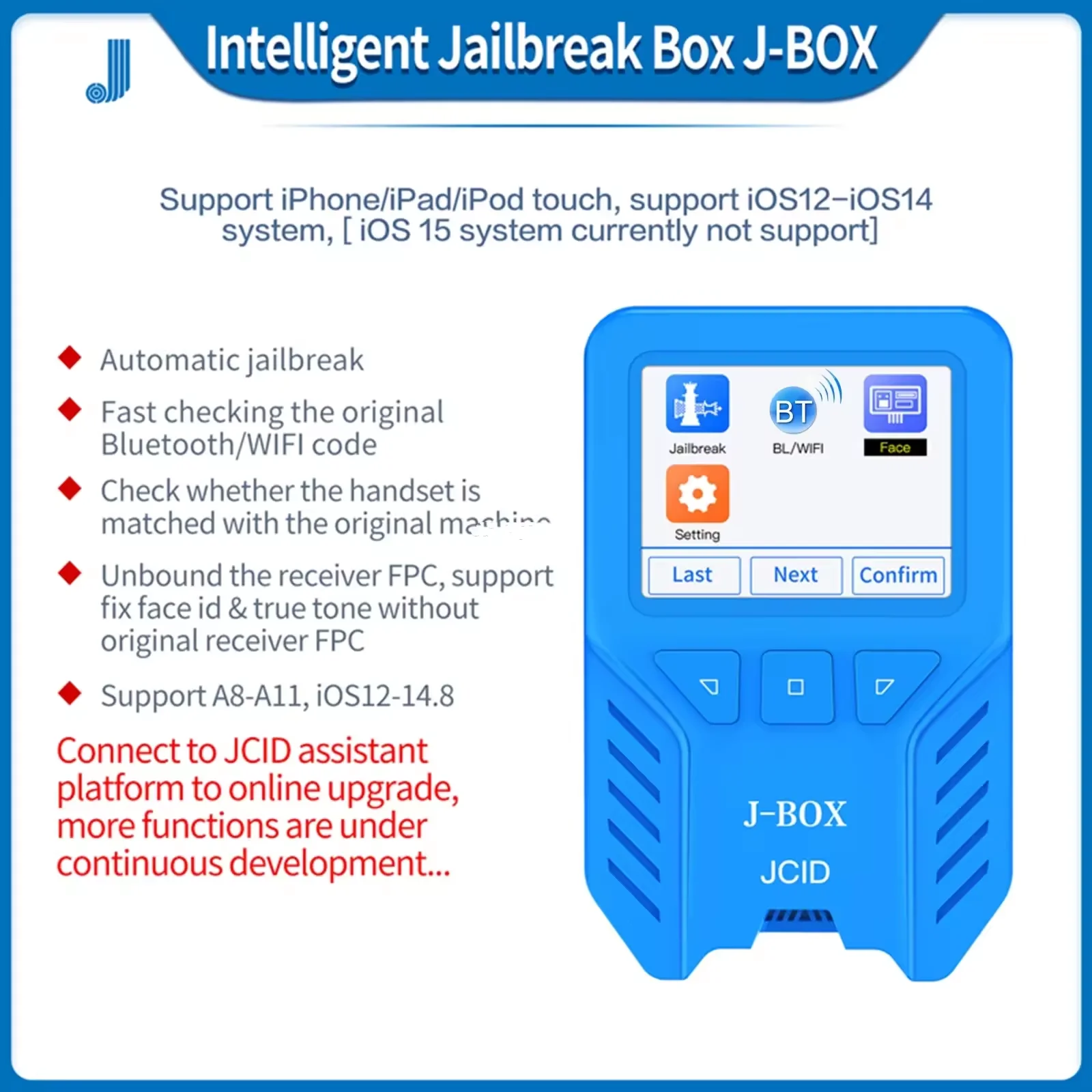 JCID Jail Break Box Programmer Wifi BT Address Face Id&true Tone Tool JC  J-BOX Check for Iphone XR Ipad IOS