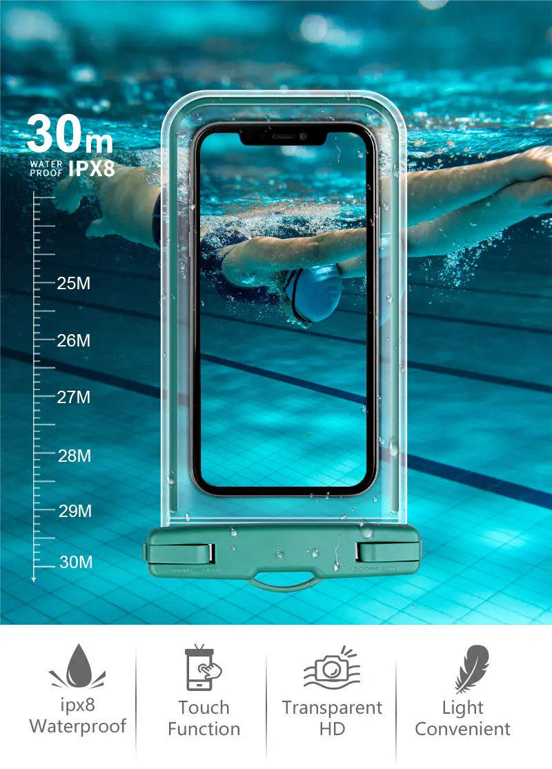 Factory Wholesale Pvc Fluorescent Waterproof Mobile Phone Pouch Bag For Swimming