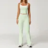 2027 vest + 9238-2 flared pants light fruit green