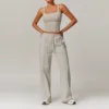 Pantaloni lunghi in maglione gilet, kaki poco profondi