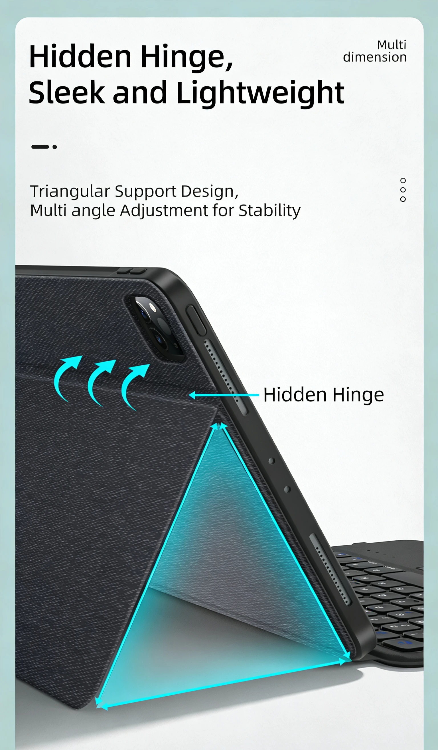 product laudtec multi angle keyboard case with magnetic detachable design touchpad and pen holder suitable for work and entertainment-3