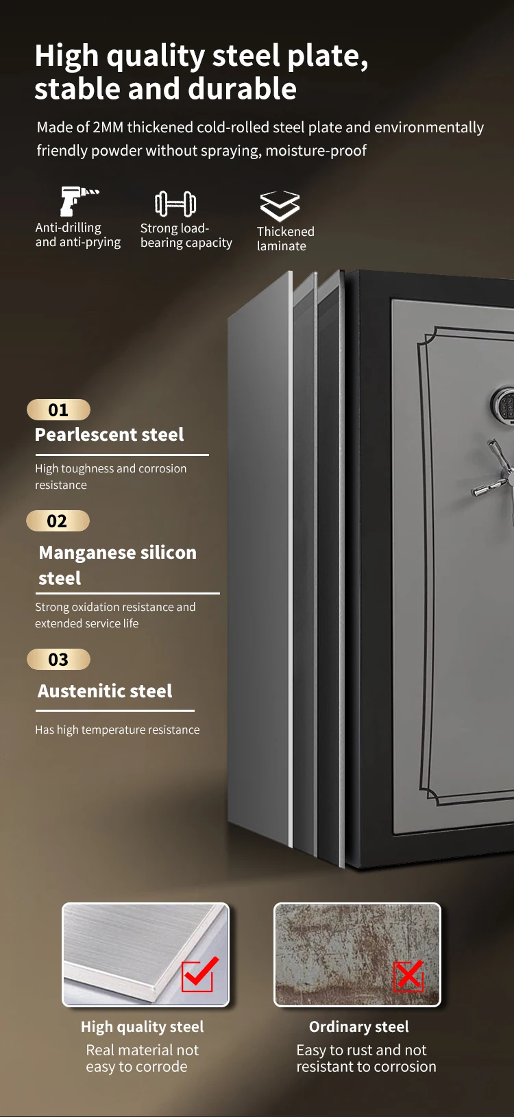 CEQSAFE Top Quality Digital Fireproof Gun Safe Box with Lagard Combination Lock manufacture