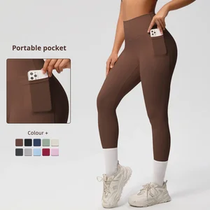 2026 Solid Color Double Face Brushed Yoga Pants High Waist 4-Way Stretch Seamless Workout Leggings Running Fitness Wear