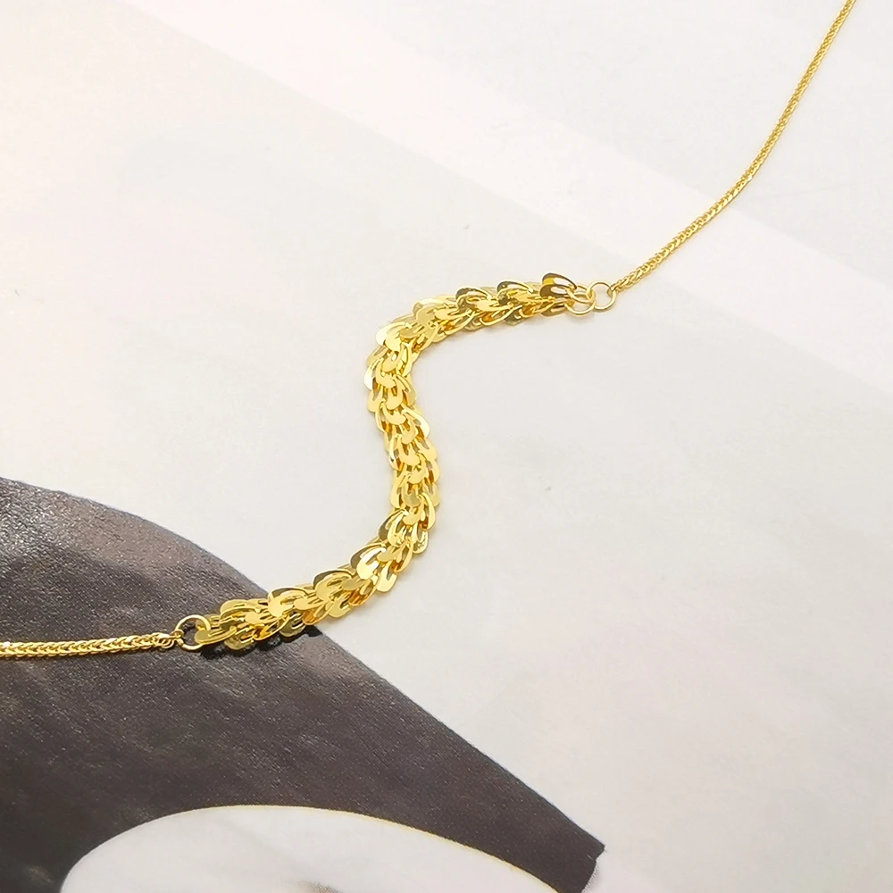 时尚18k真金手链价格便宜新款设计重量轻18k正品黄金手链跌落发货