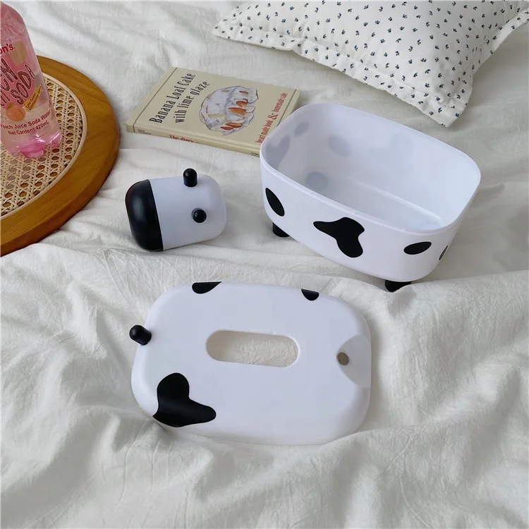 UCHOME Small Cow Tissue Box Factory Direct Spot DIY Creative Stickers Multi-function With Toothpick Box Small Cow Tissue Box
