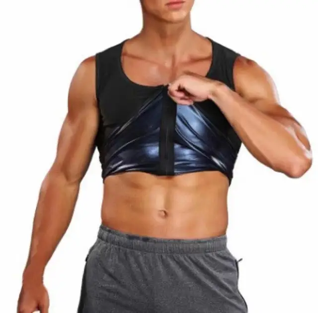 Zipper style men's sports and fitness shapewear, sweat wicking corset, sweaty shapewear sauna vest