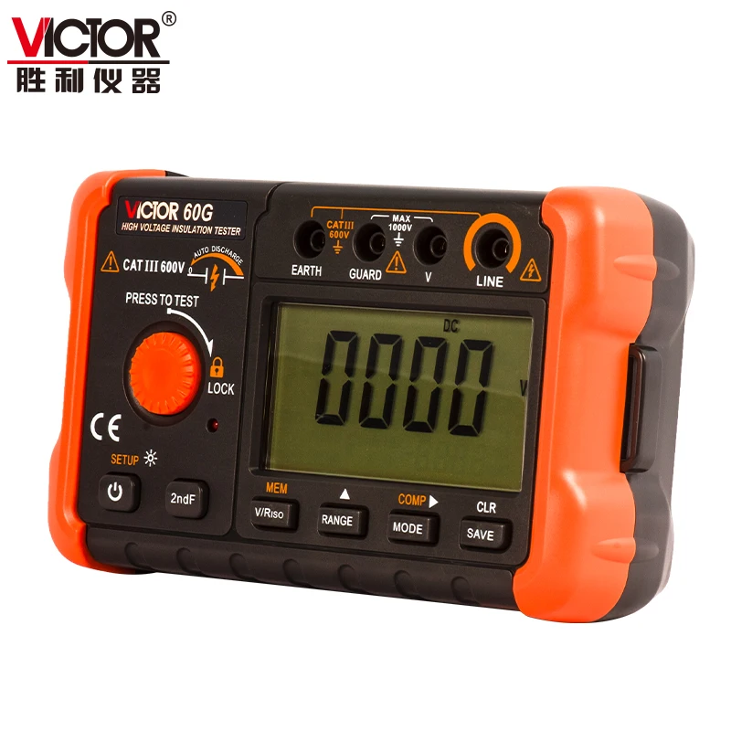 VICTOR 60G Intelligent Micro Digital Insulation Resistance Tester 6kV Overload Protection AC 1000V 2500V Insulation Tester