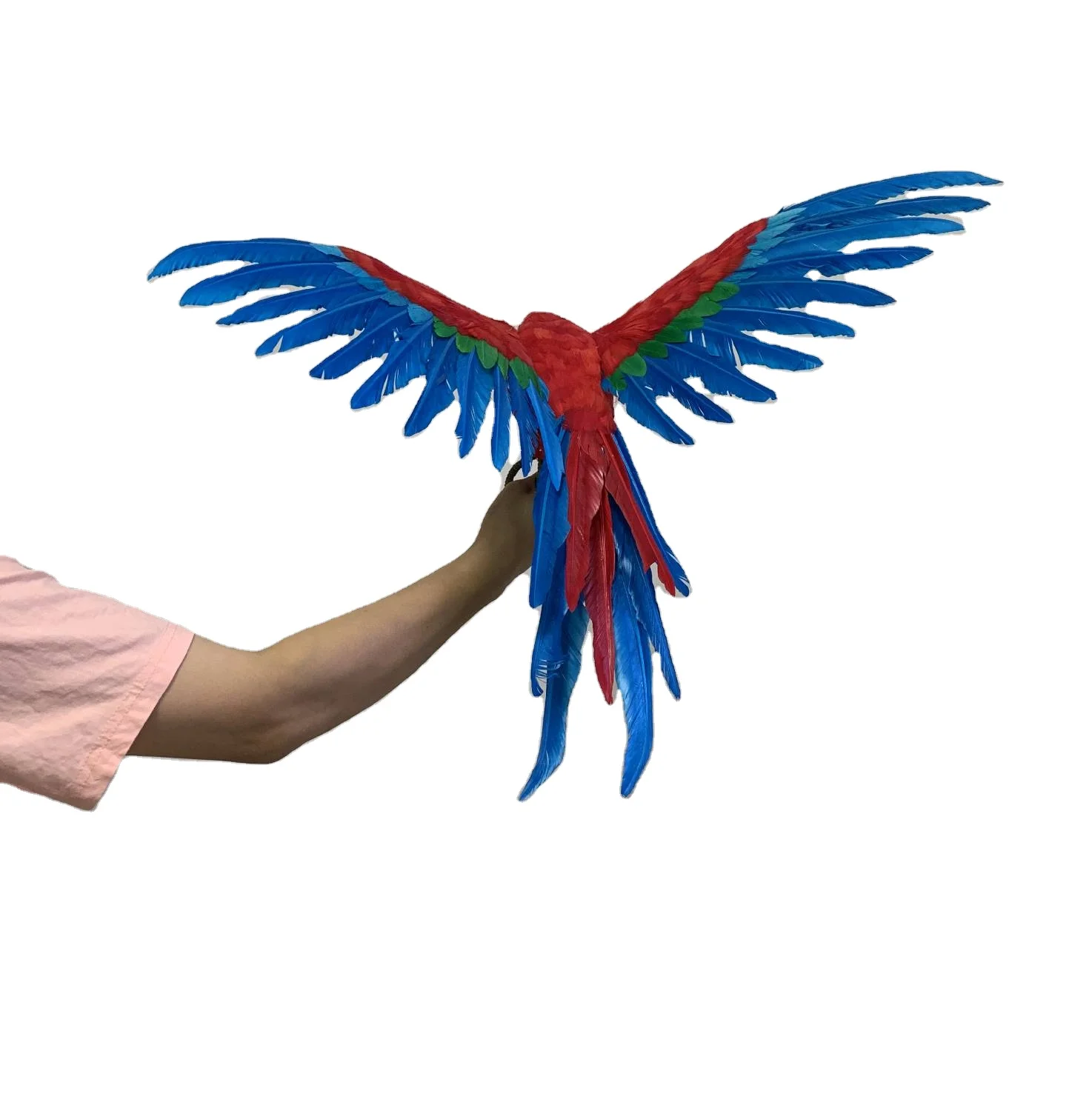 Knstlicher Fliegender Papagei Dschungelvogel und Papageienfeder  Realistisches Tierfell Plastikmodell