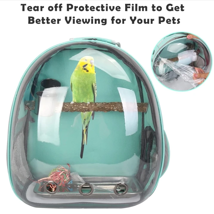Customization Light Blue Bird Carrier Backpack For Parrot And Lovebirds