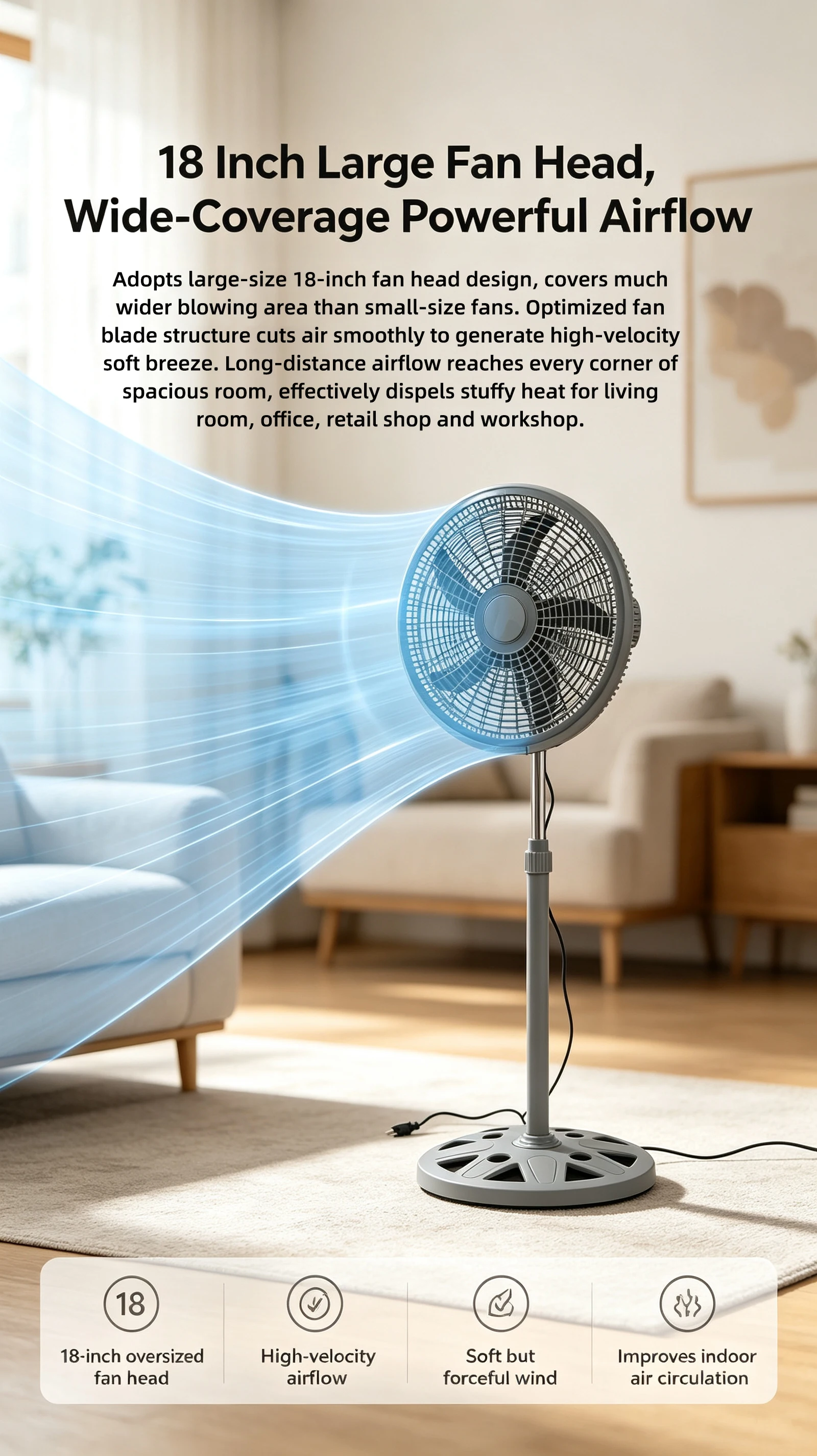 Pedestal Fan, 220V 50HZ 55W - detail 18