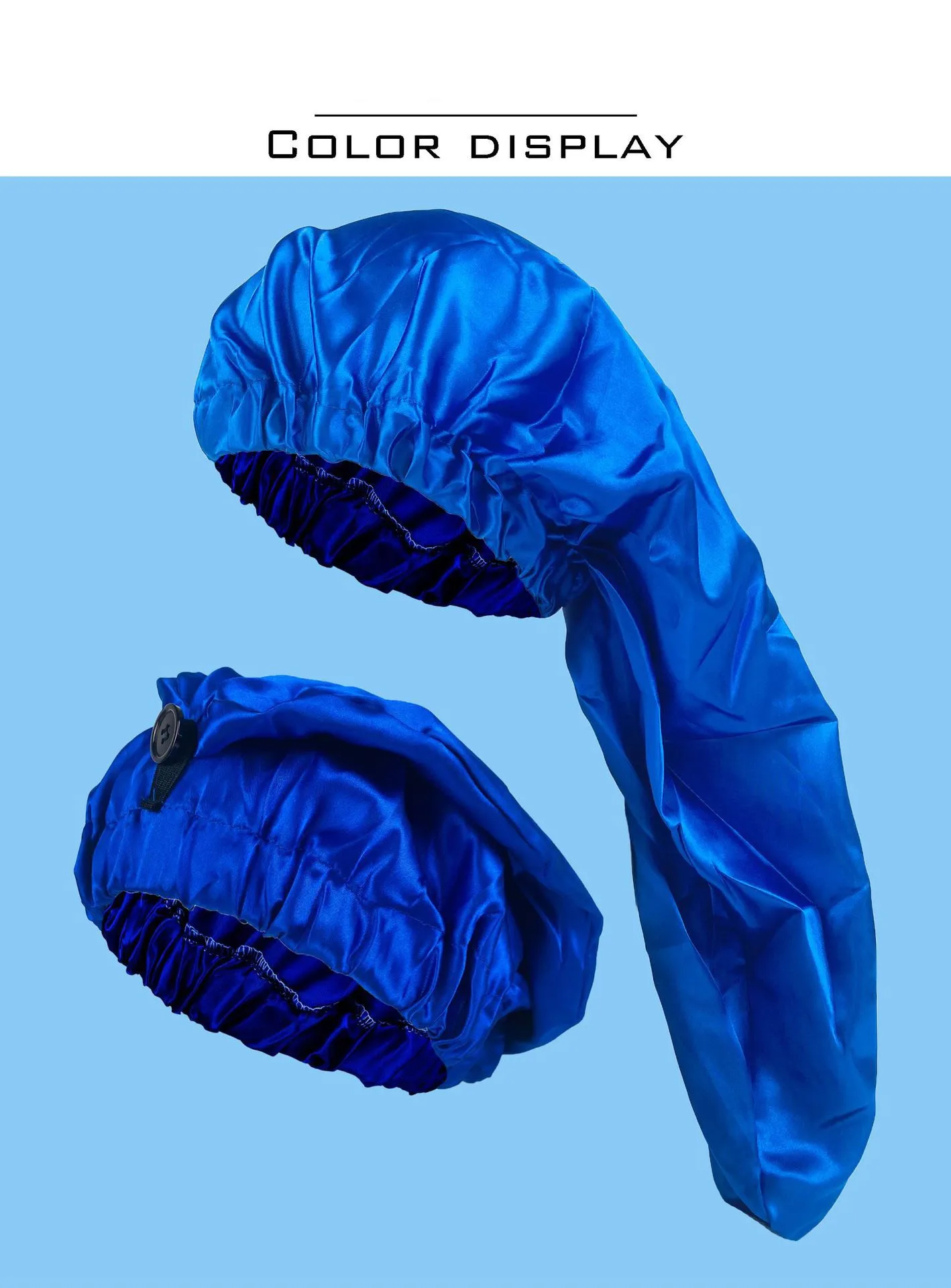 Custom Logo Long Satin Shower Hat Waterproof Bath Hat For Long