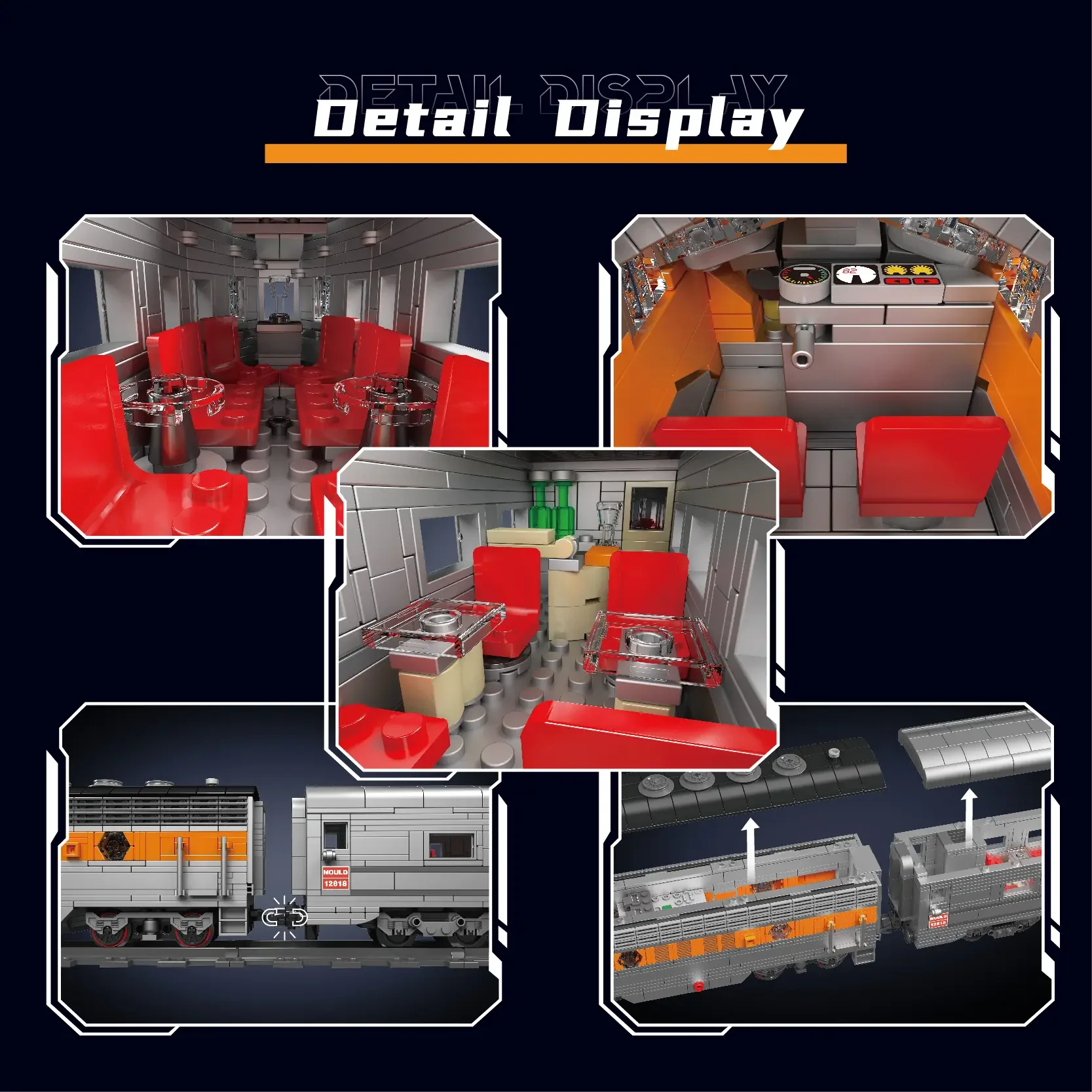 模具王12018技术机动美国EMD F7列车模型创意MOC电动RC铁路积木组| Alibaba.com