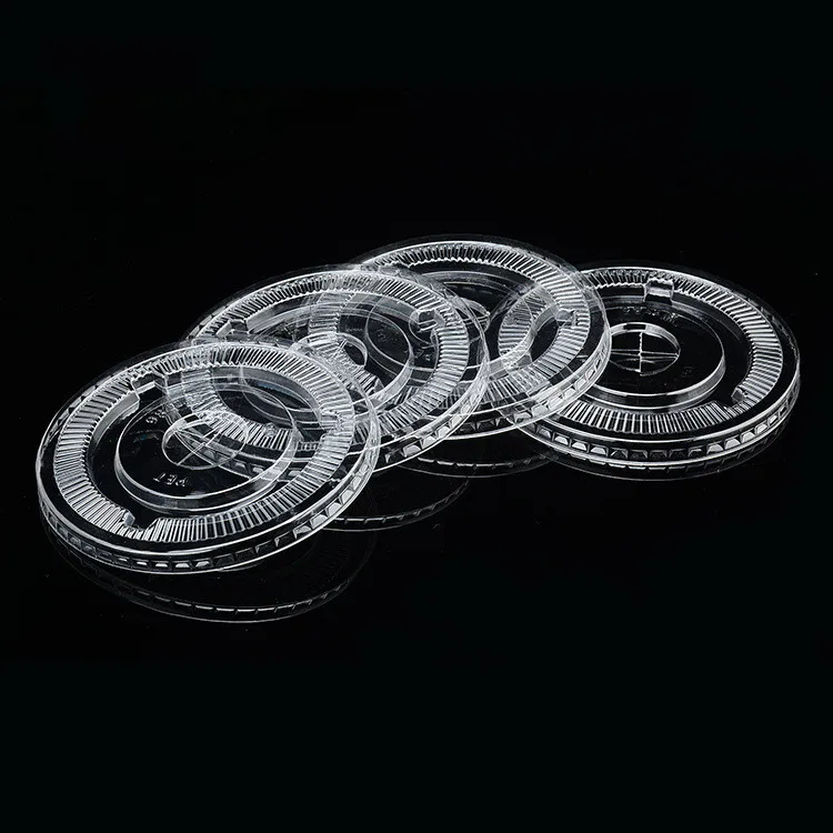 Оптовая продажа, одноразовая Дешевая Пластиковая купольная крышка для сока, молока, чая, ПЭТ, прозрачная крышка с отверстием