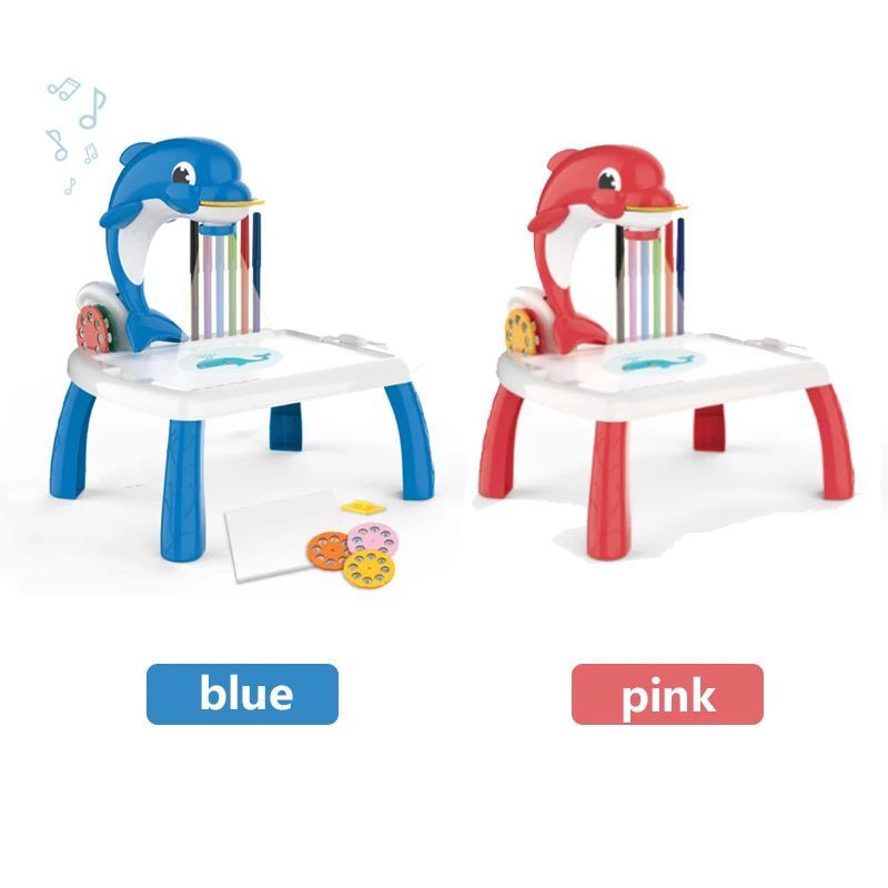 Dolphin Trace and Draw Projector Toy Art Projector Painting Drawing Table Educational Led Drawing Projector