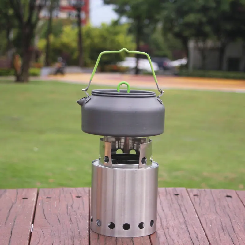 China Supplier SRDWOS Stainless Steel Charcoal Cooking Stove Burns Biomass Lightweight Portable Folding Eco-friendly Camping