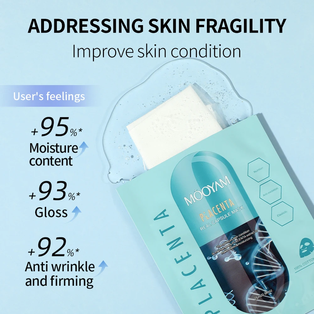 6 Types Capsule Face Mask Sheet Skin Care Hydrating Firming Anti Aging 25ml Pearl Collagen Caviar HA Snail MOOYAM Facial Mask