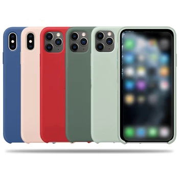 for iPhone Apple 13 Silicone Case With Customized Logo Liquid Silicone Cover Microfiber Silicone Back Cover for iPhone 11 SE 12