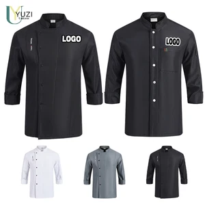 Wholesale Oem Men's Chef Coats Catering Work Wear Clothes Short-Sleeved Shirts Spandex Kitchen Uniform for Restaurant