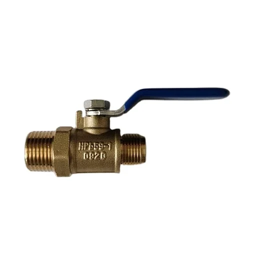 1/2" Male x M18 x 1.5mm Brass gas ball valve with 180 degree operation steel handle